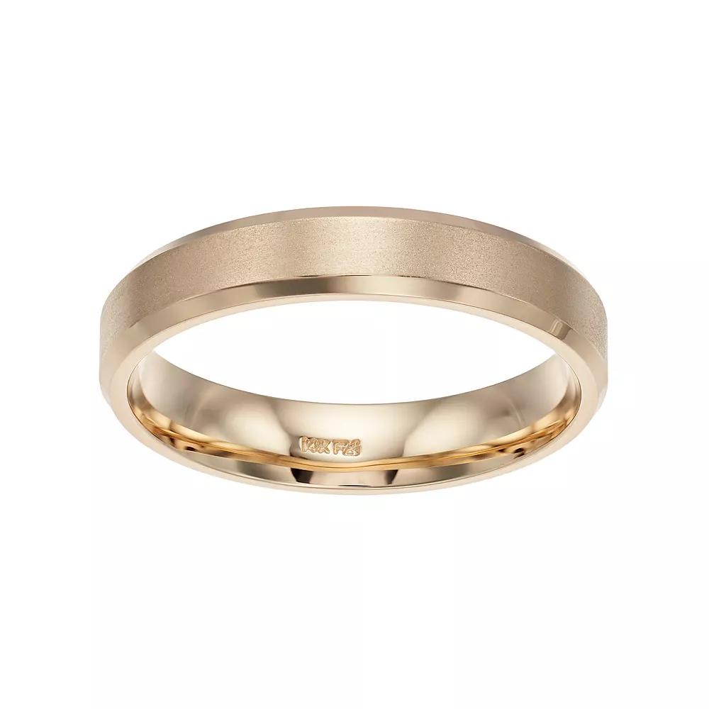 Men's AXL 14k Gold Brushed Wedding Band, Size: 8.50 Product Image