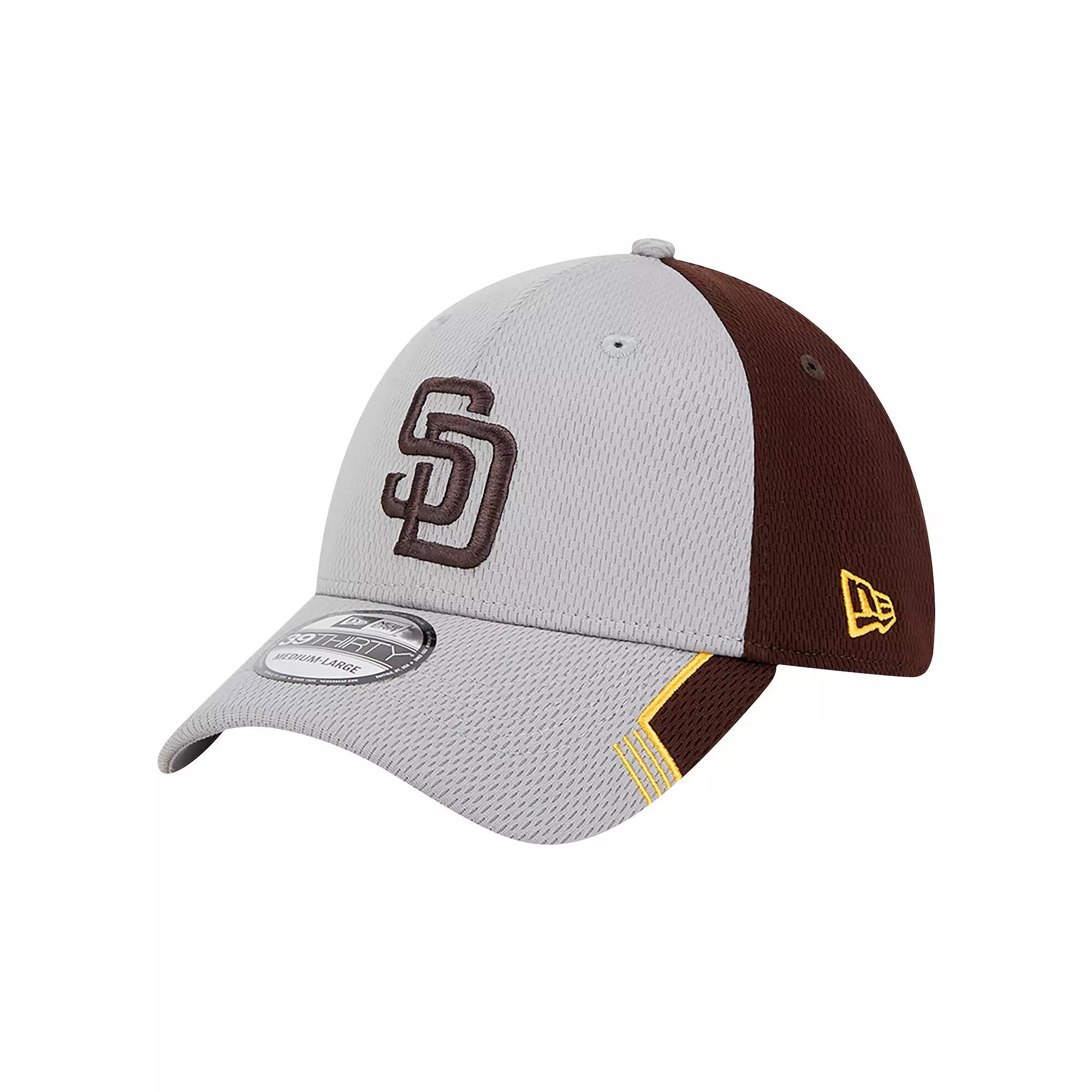 Men's New Era Gray/Brown San Diego Padres Visor Trim 39THIRTY Flex Hat, Size: Small/Medium, Grey Product Image