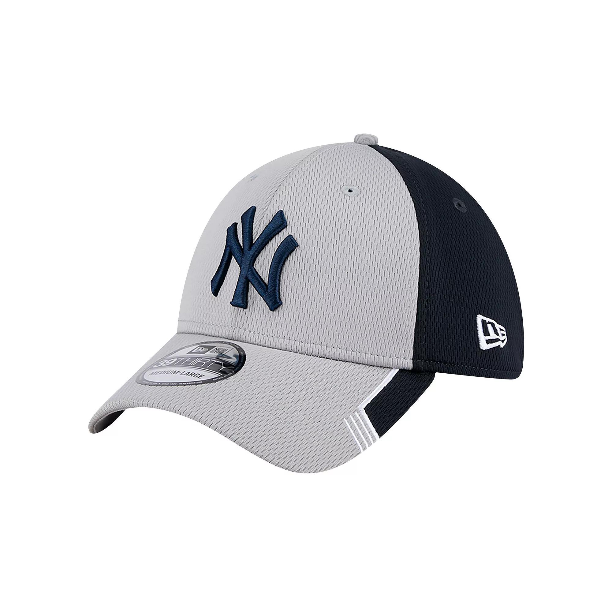 Men's New Era Gray/Navy New York Yankees Visor Trim 39THIRTY Flex Hat, Size: Medium/Large, Grey Product Image