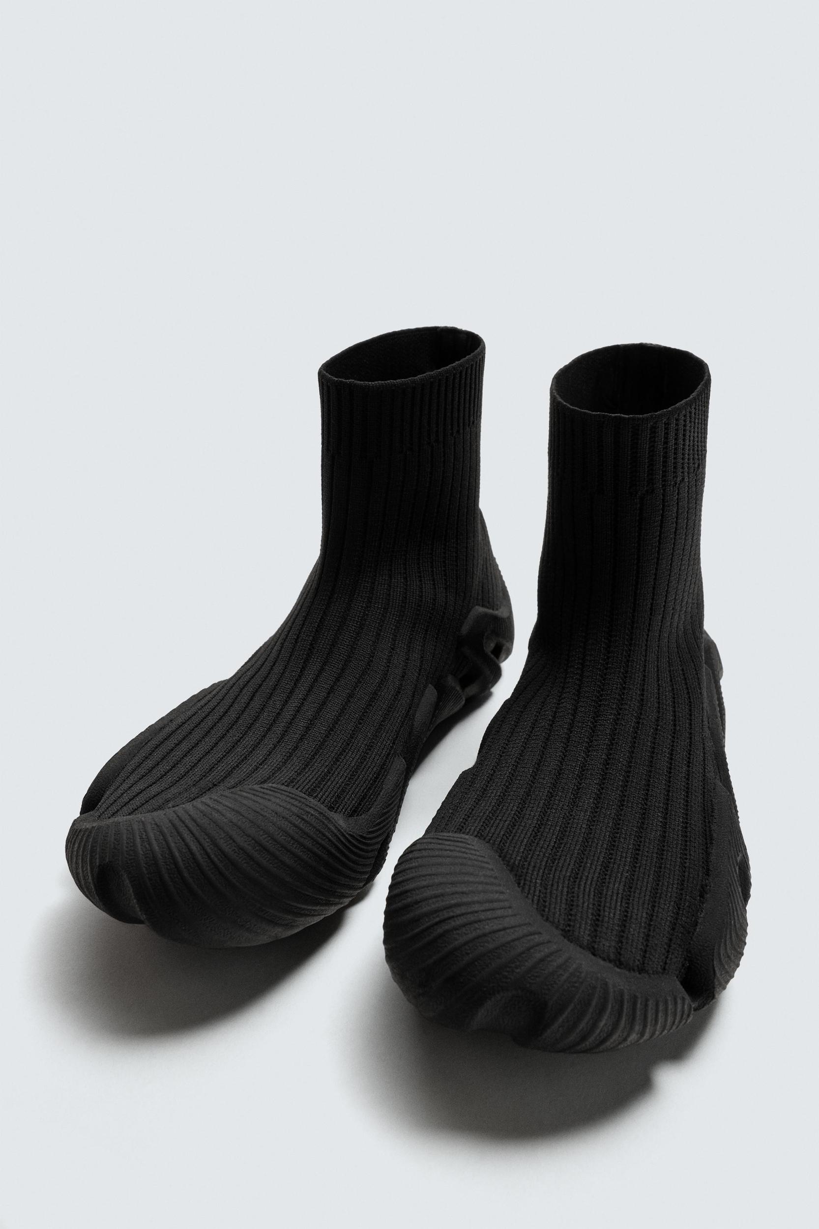 KNIT HIGH-TOP SNEAKERS Product Image