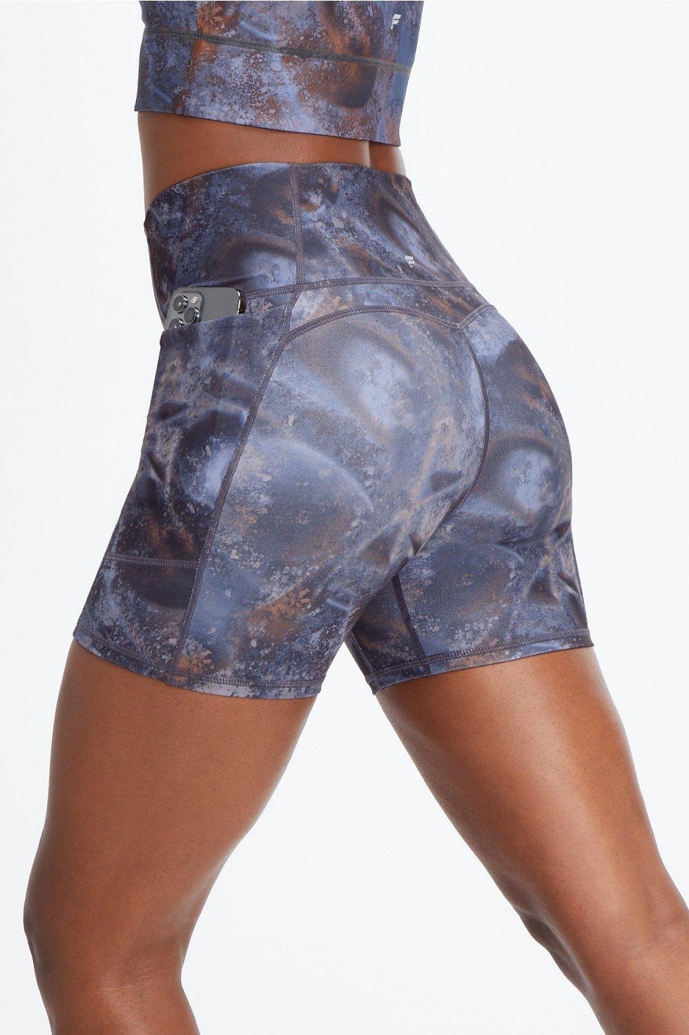 Fabletics Oasis High-Waisted 5 Short Womens blue plus Size 4X Product Image