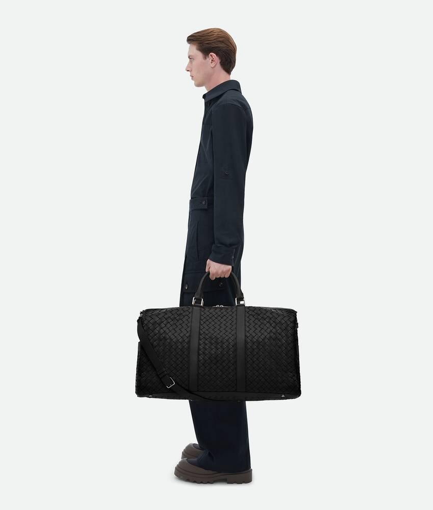 Men's Large Intrecciato Duffle in Black Product Image