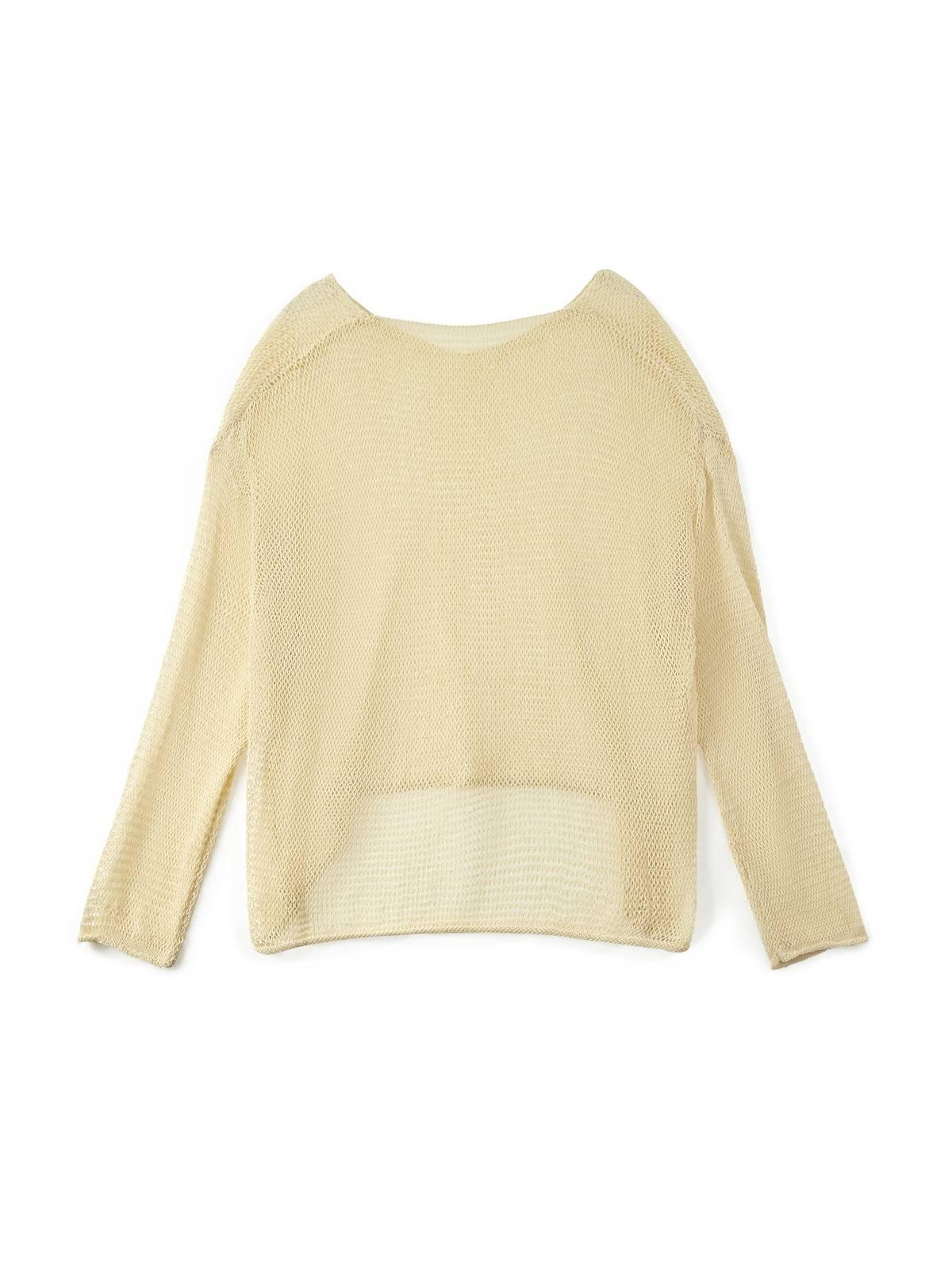 Oversized Long Sleeve Crochet Knit Top Product Image