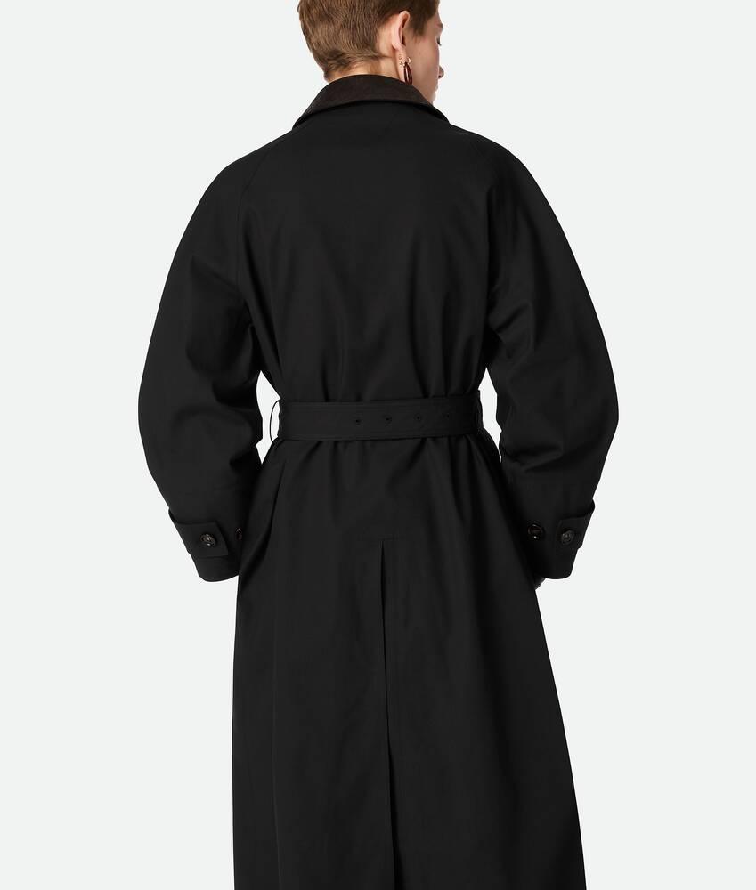 Women's Cotton Trench Coat in Black Product Image