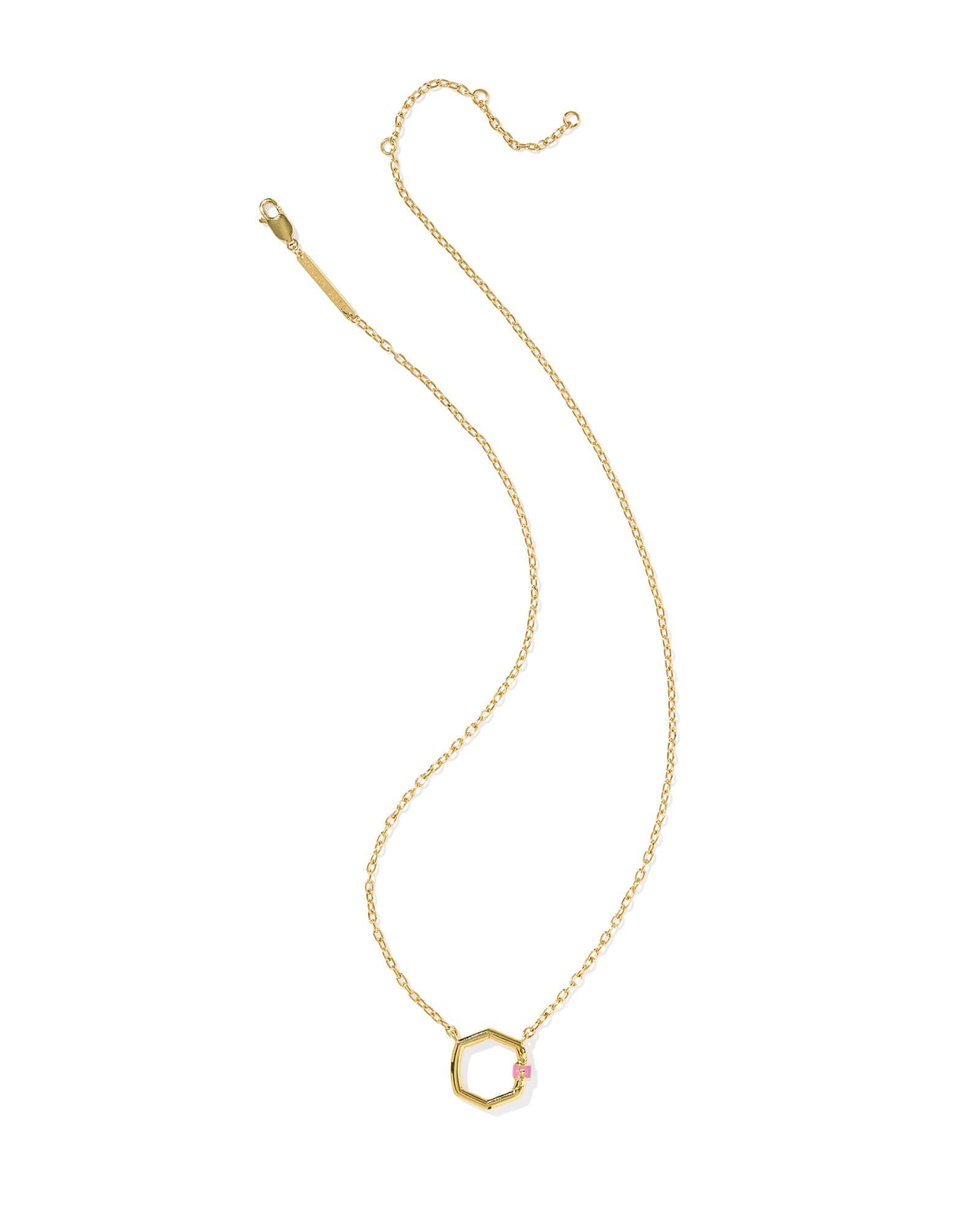 Davie 18k Gold Vermeil Enamel Pendant Necklace Product Image