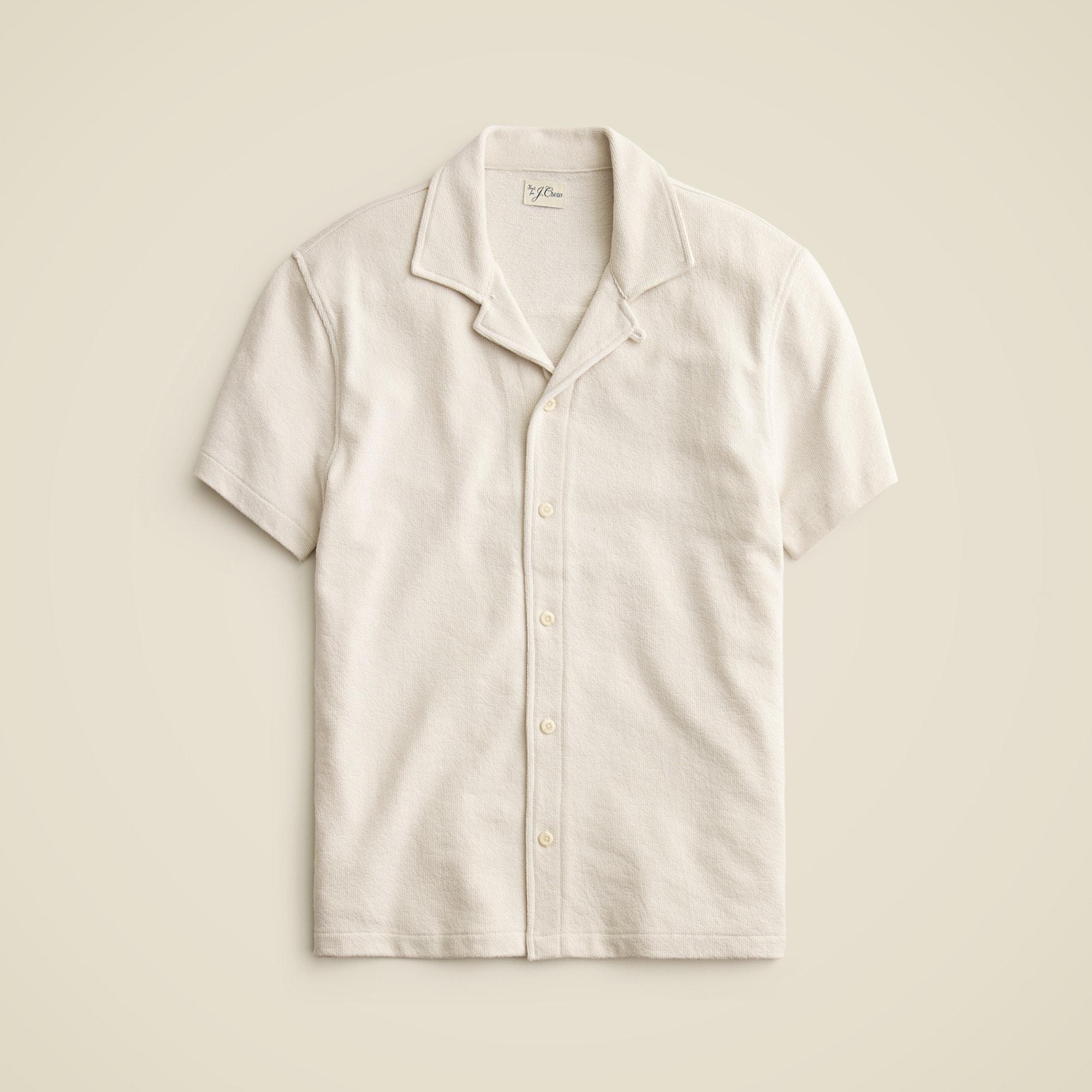 Textured camp-collar sweater-tee Product Image