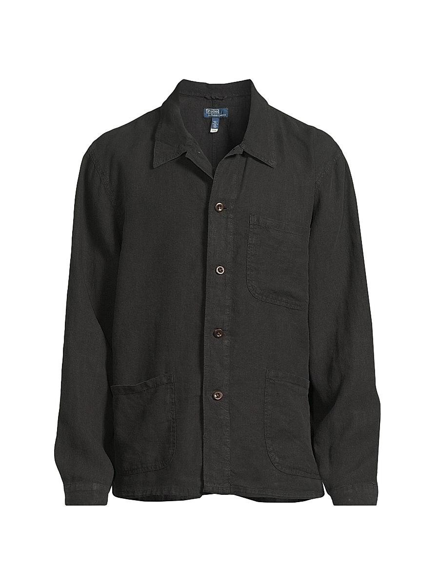 Mens Linen Utility Jacket Product Image