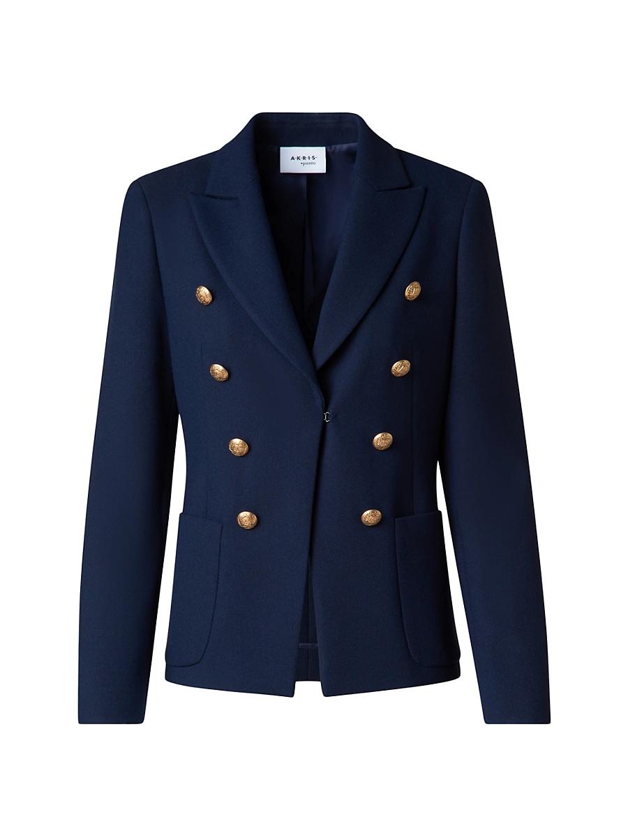 Womens Crepe Faux-Double-Breasted Blazer Product Image