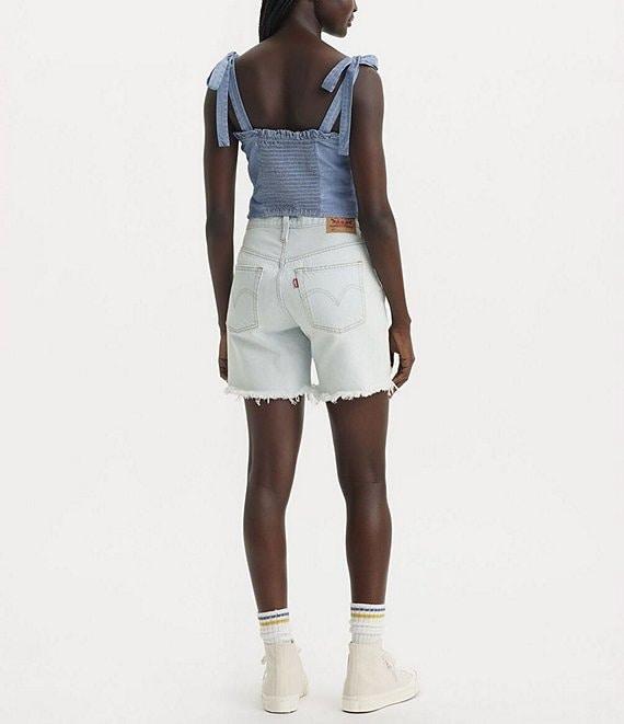 Levi's® 501® Original High Rise Mid Thigh Distressed Denim Shorts Product Image