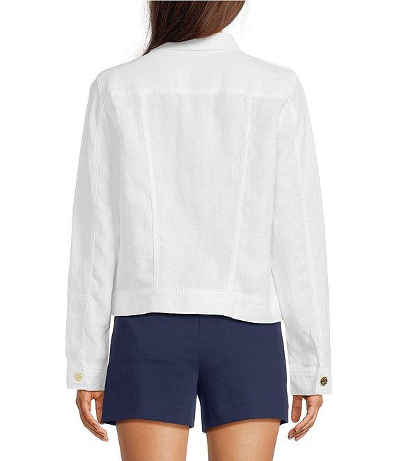 Lilly Pulitzer Seaspray Linen Point Collar Long Sleeve Jacket Product Image
