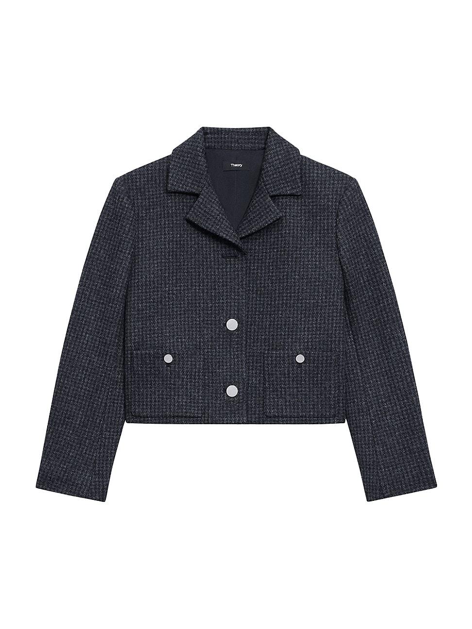 Womens Wool-Blend Boxy Crop Jacket Product Image