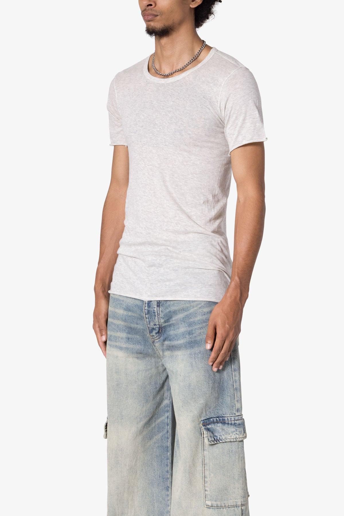 Sheer Knit Bias Cut Tee - Grey Product Image