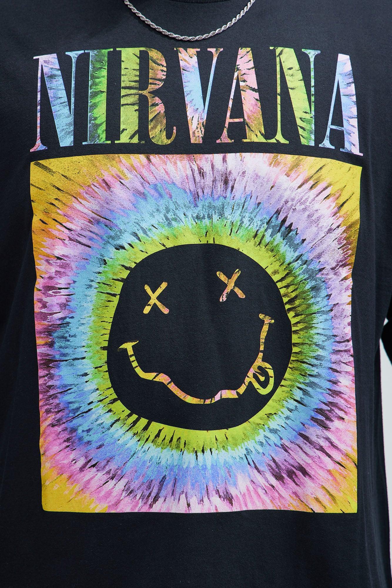 Nirvana Smiley Face Long Sleeve Tee - Black Product Image
