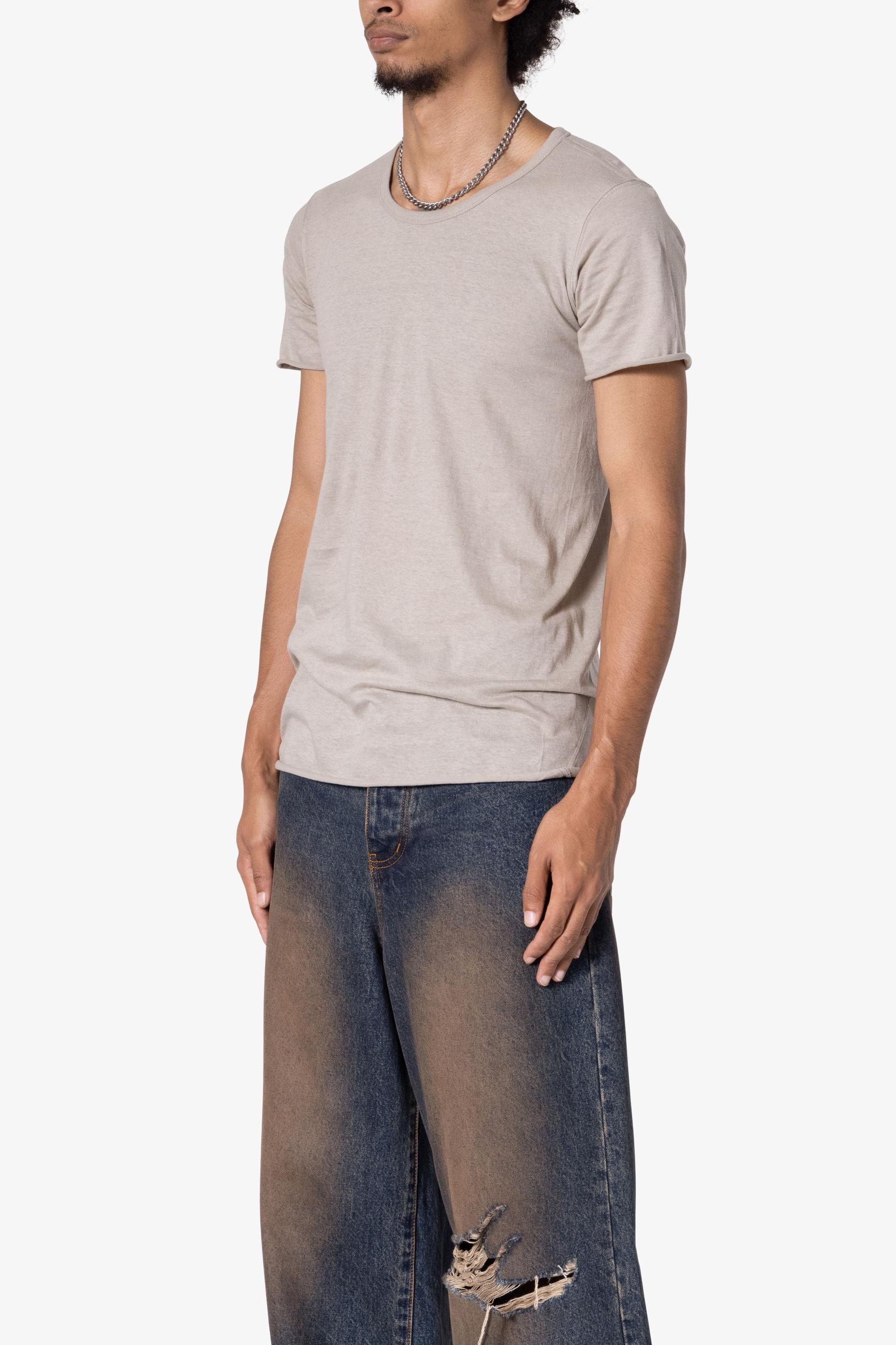 Sheer Knit Bias Cut Tee - Bone Product Image