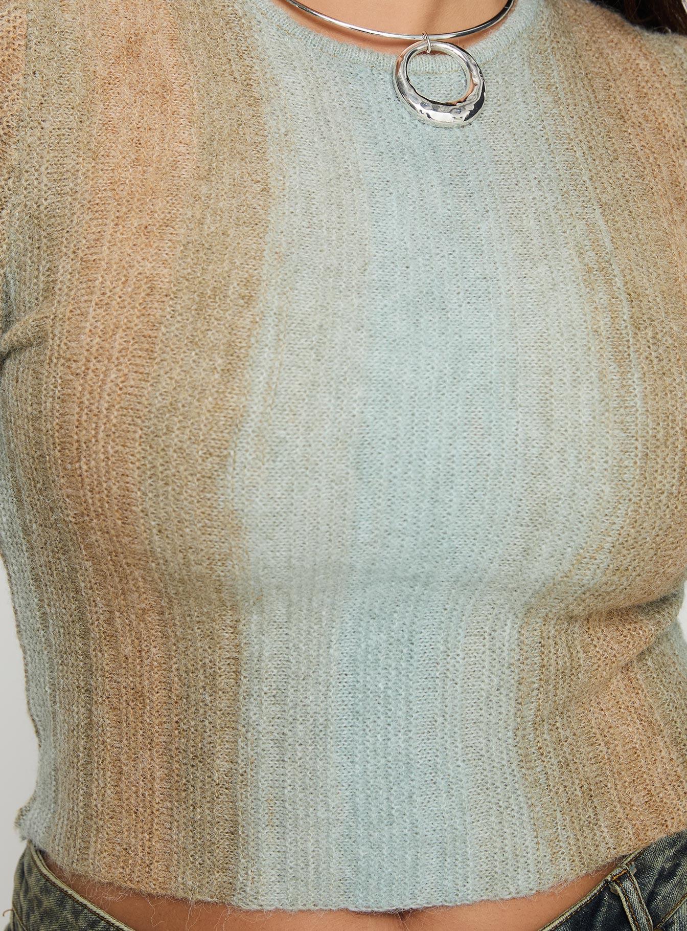 Cardenas Long Sleeve Top Green Curve Product Image