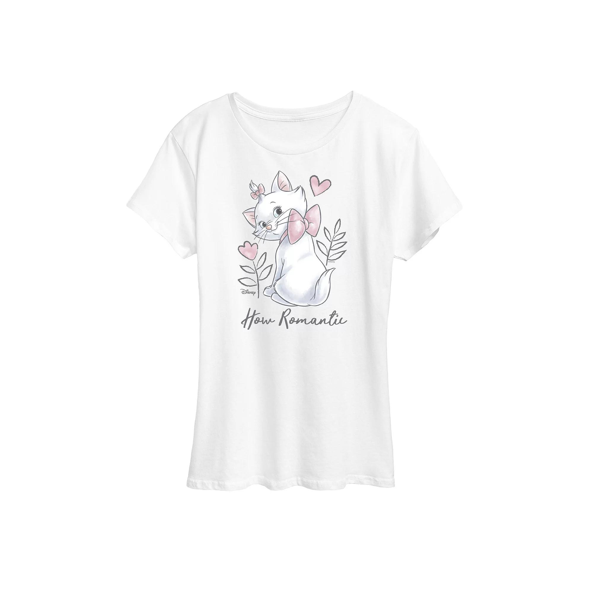 Disney's The Aristocats Women's Romantic Graphic Tee, Girl's, Size: Medium, White Product Image