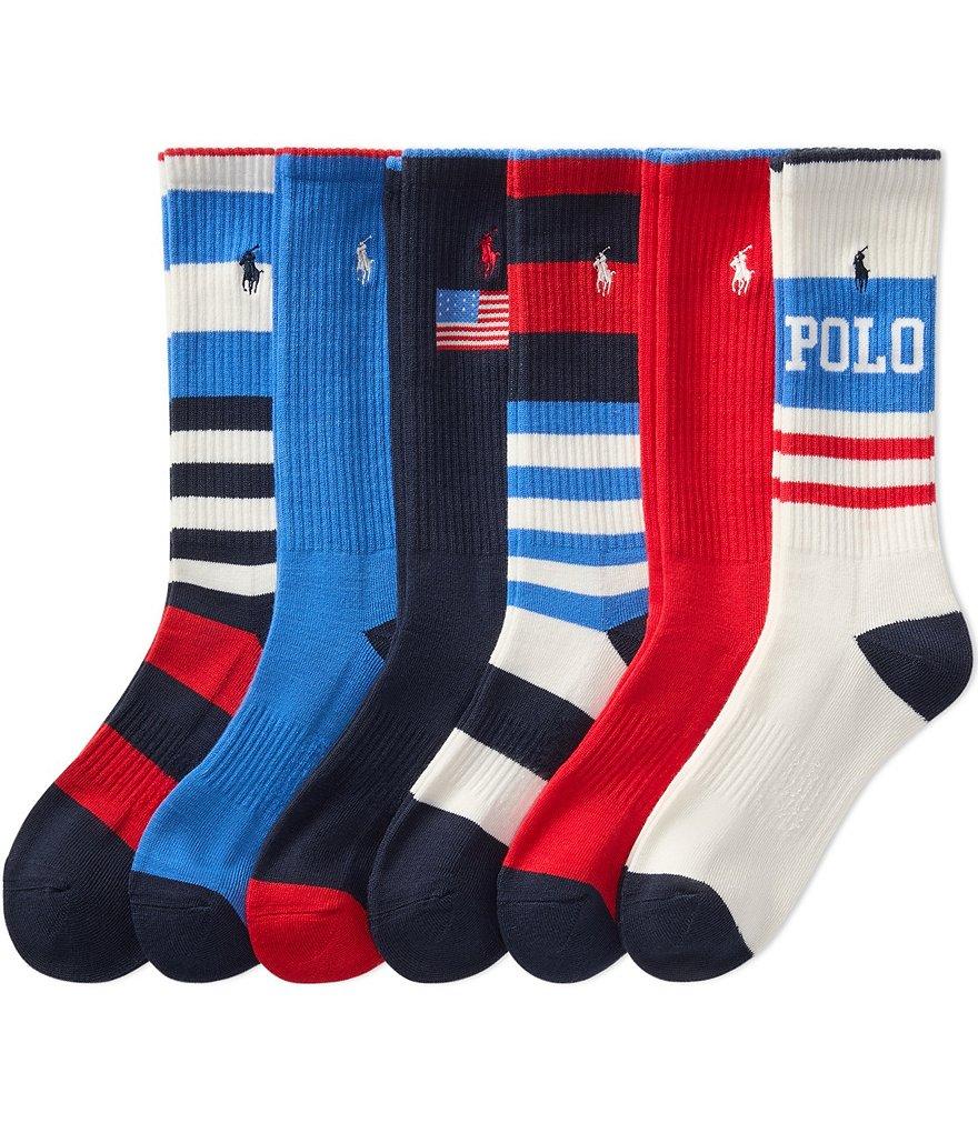 Polo Ralph Lauren Polo USA Crew 6-Pack Socks Product Image