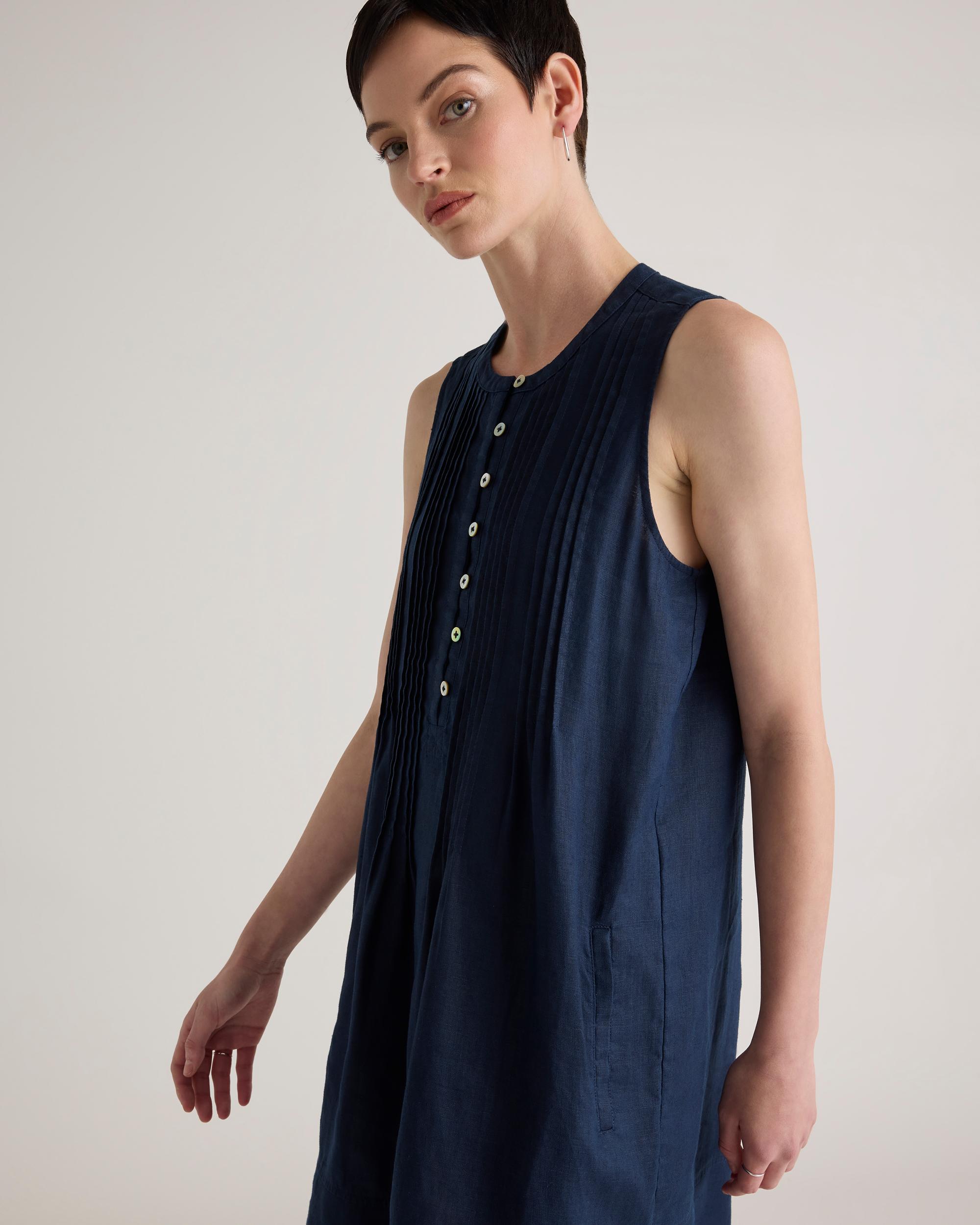 Quince | Women's 100% European Linen Sleeveless Swing Dress Product Image