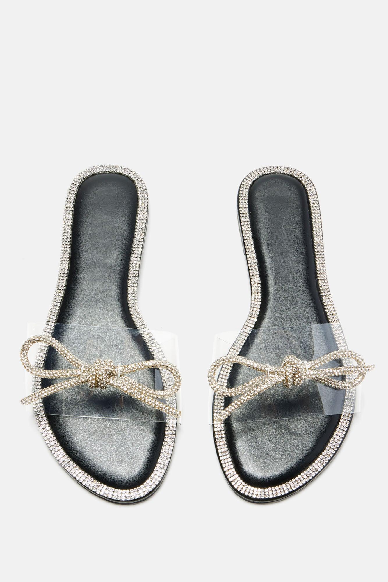 Everything You Want Embellished Sandals - Black Product Image
