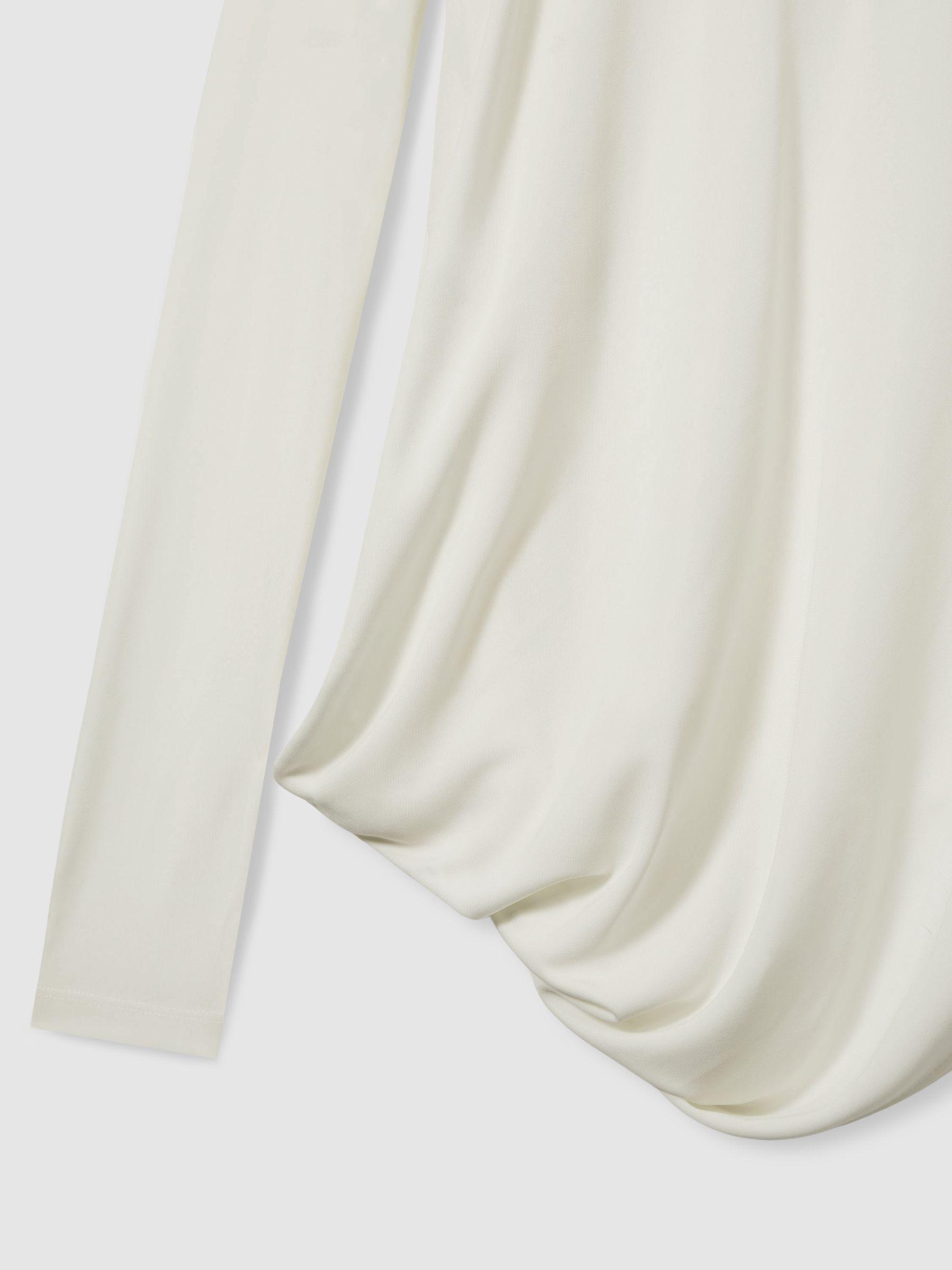 Draped-Jersey Top in Ivory Product Image