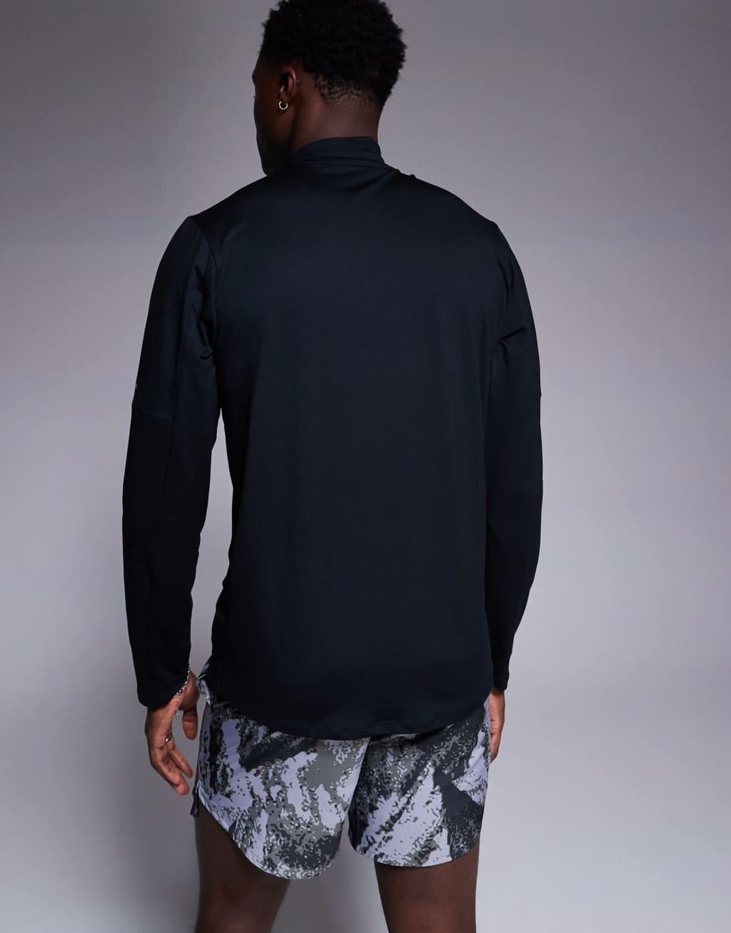 Nike Running DRI-FIT Element half zip sweatshirt in black  Product Image
