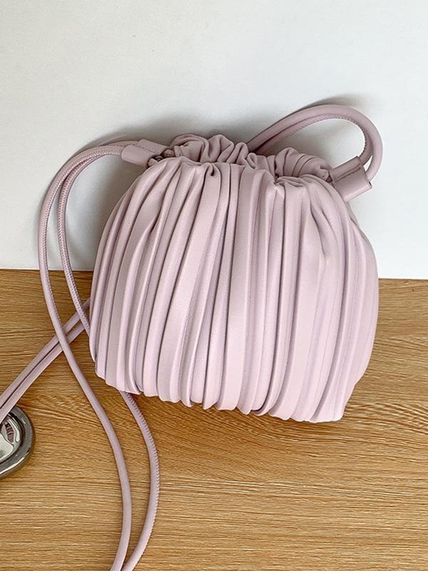 Drawstring Pleated Split-Joint Crossbody Bags Product Image
