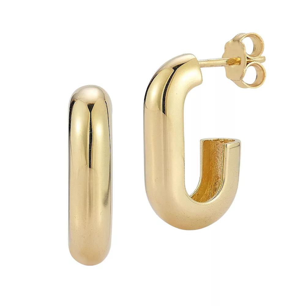 LUMINOR GOLD 14k Gold Chubby J Hoop Earrings, Women's Product Image