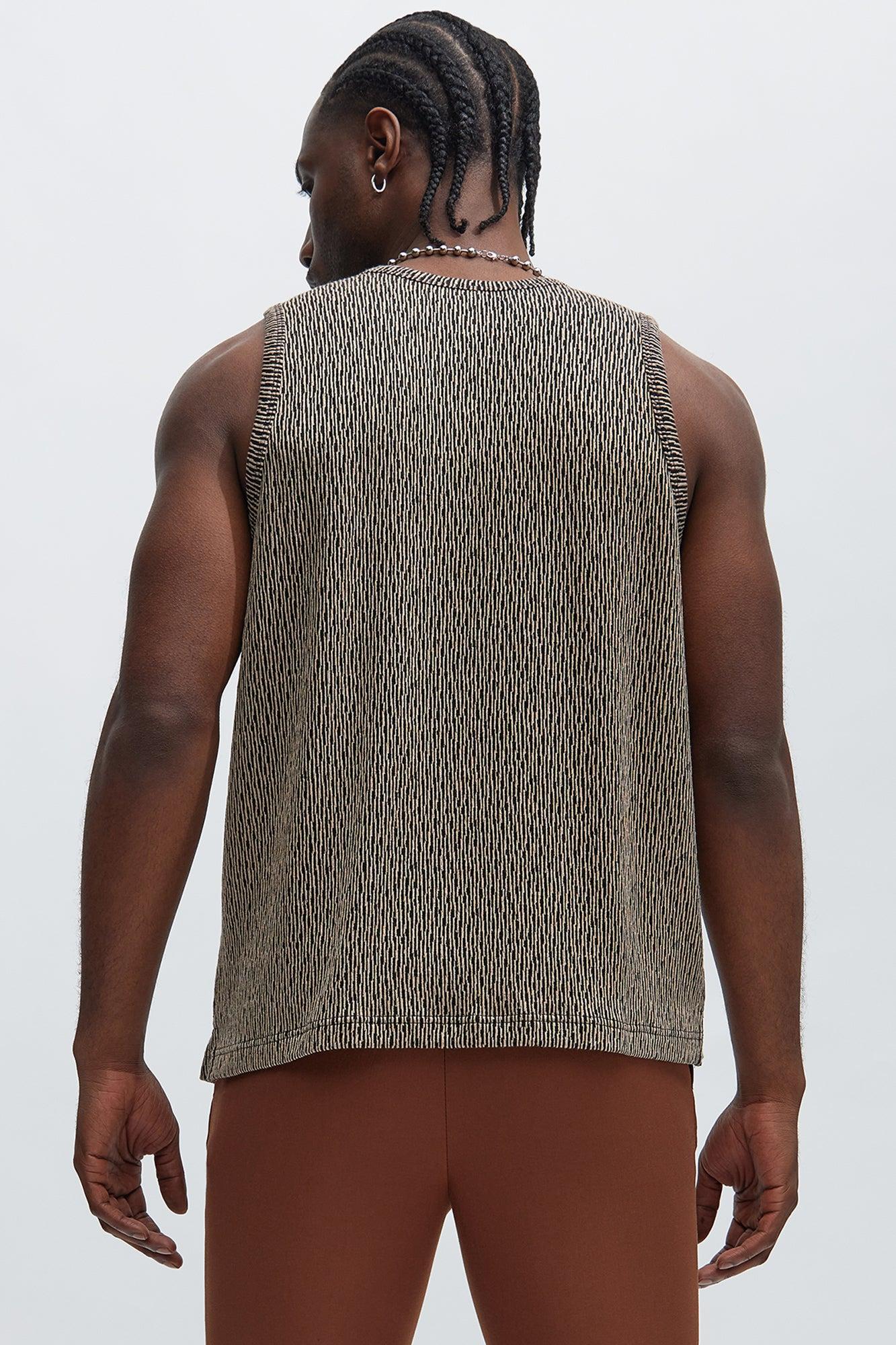 Leon Textured Tank - Taupe/combo Product Image