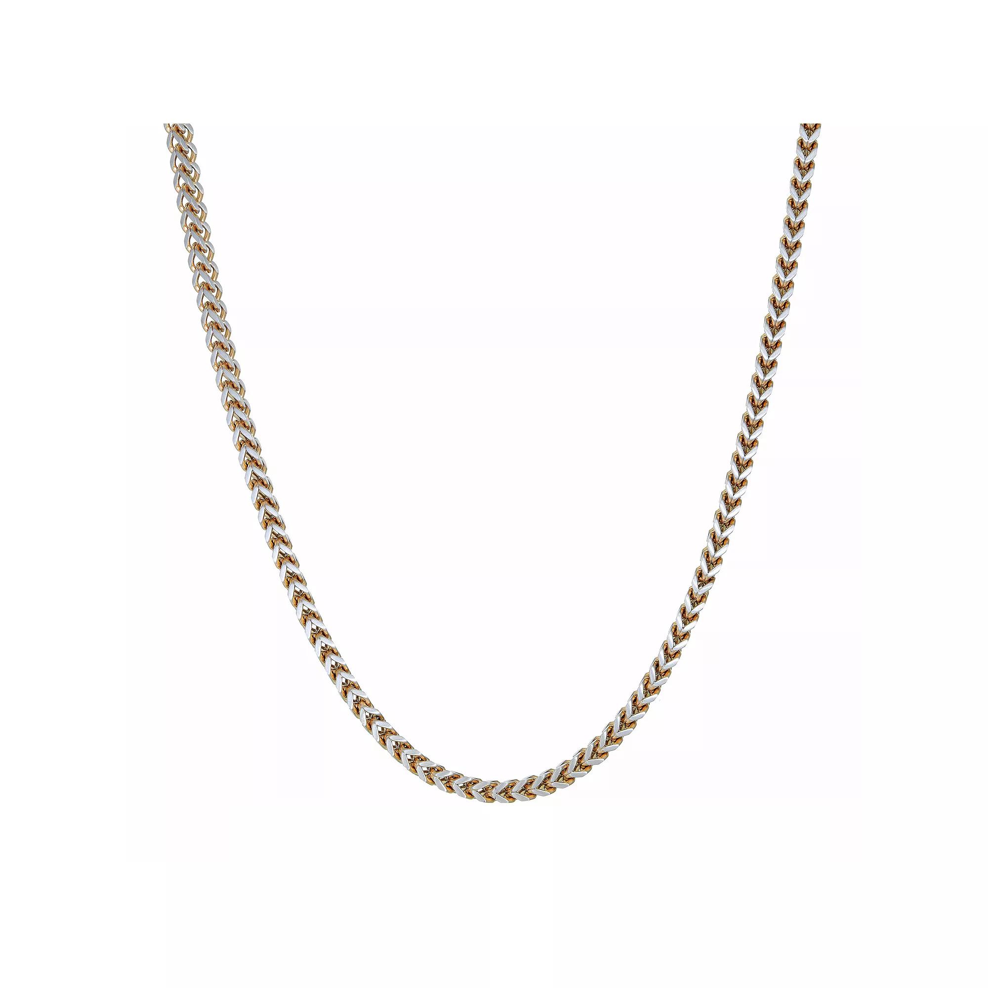 Men's LYNX Stainless Steel Two-Tone 4 mm Foxtail Chain Necklace, Size: 18", Gold Tone Product Image