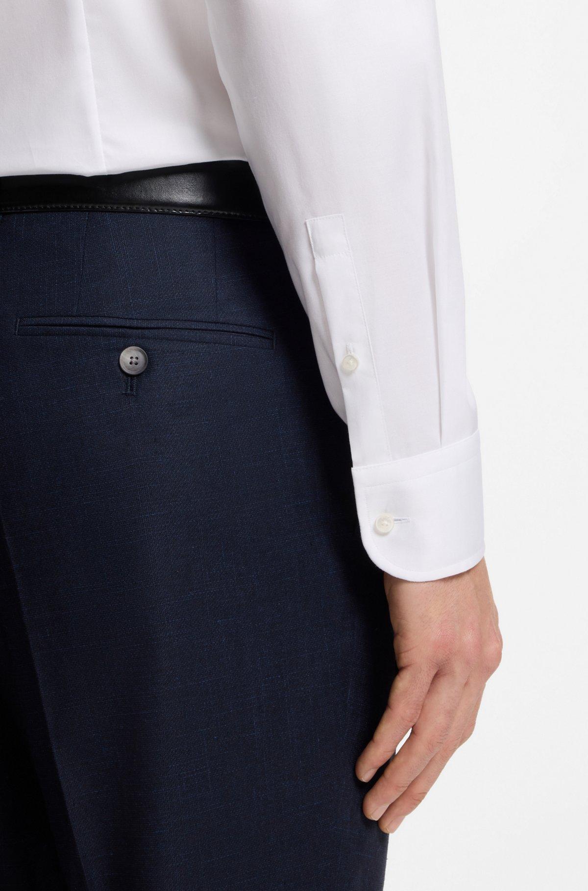 Easy-iron slim-fit shirt in cotton poplin Product Image