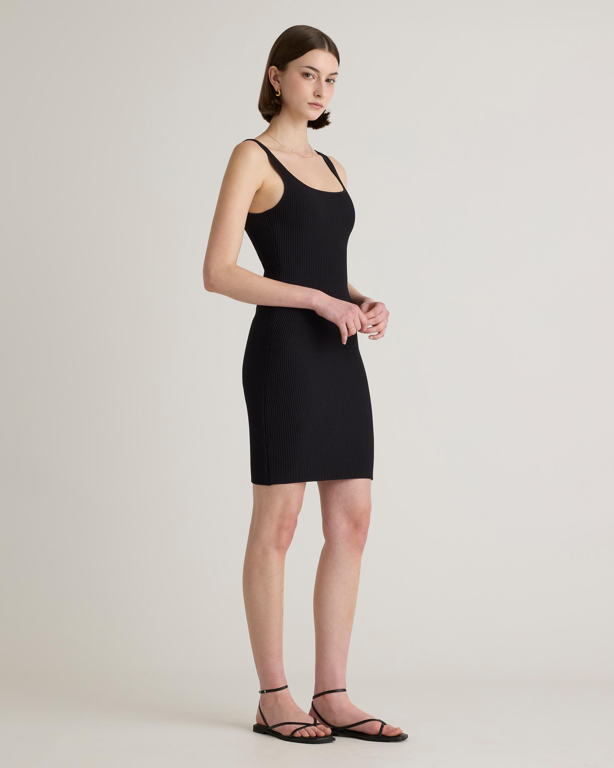 Quince | Women's Square Neck Ribbed Knit Mini Dress Recycled nylon/polyester/spandex Product Image