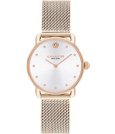 COACH Womens Elliot Silver Dial Quartz Analog Mesh Bracelet Watch Product Image
