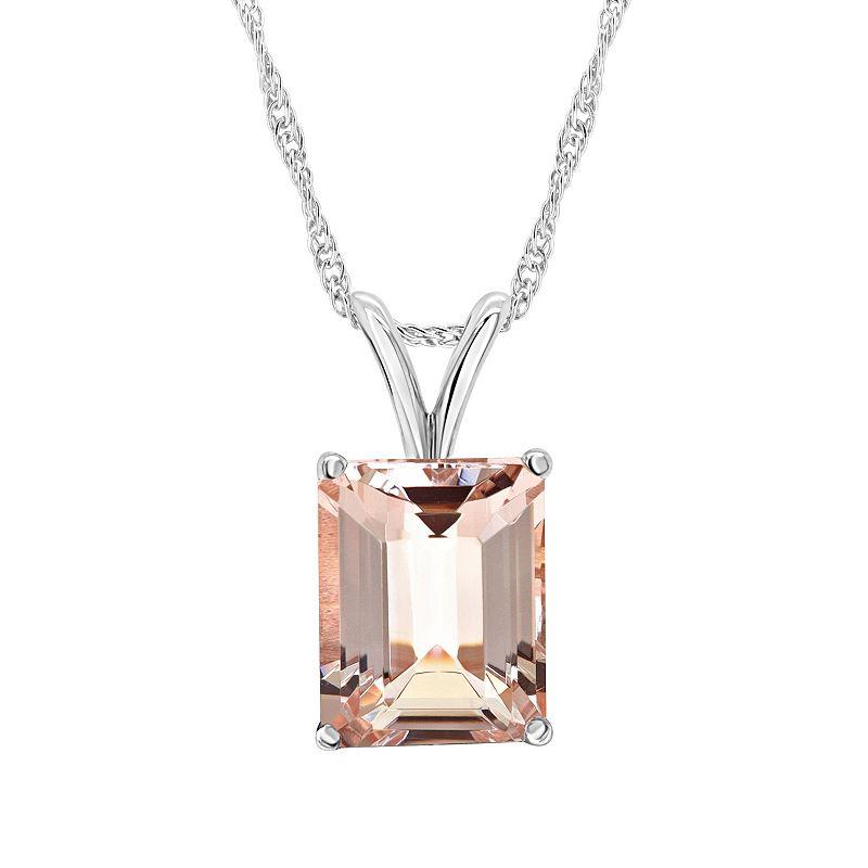 Alyson Layne 14k Gold Morganite Pendant Necklace, Women's, Size: 18", 14k White Gold Product Image