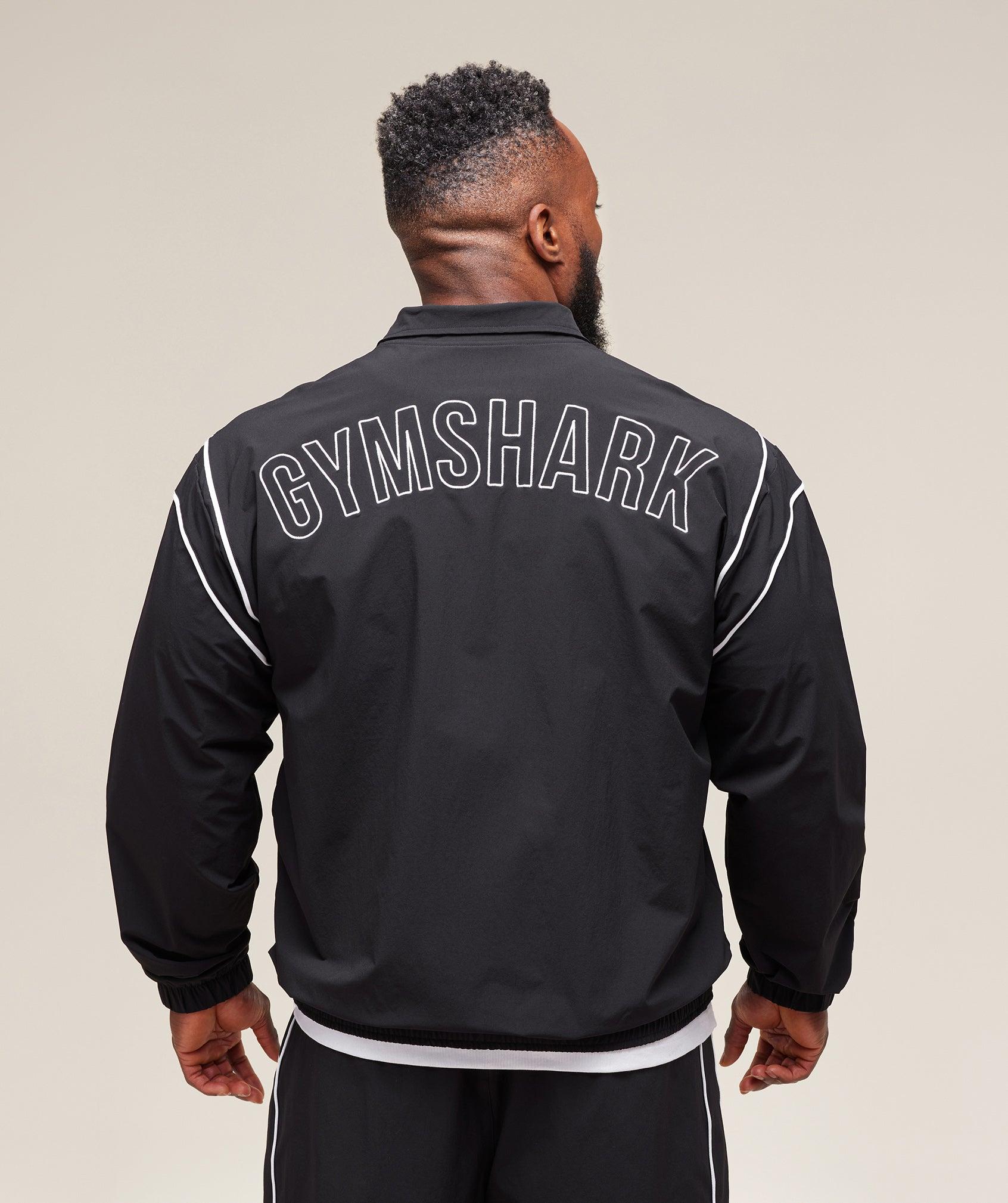 Gymshark Retro Crinkle Track Jacket - Black Male Product Image