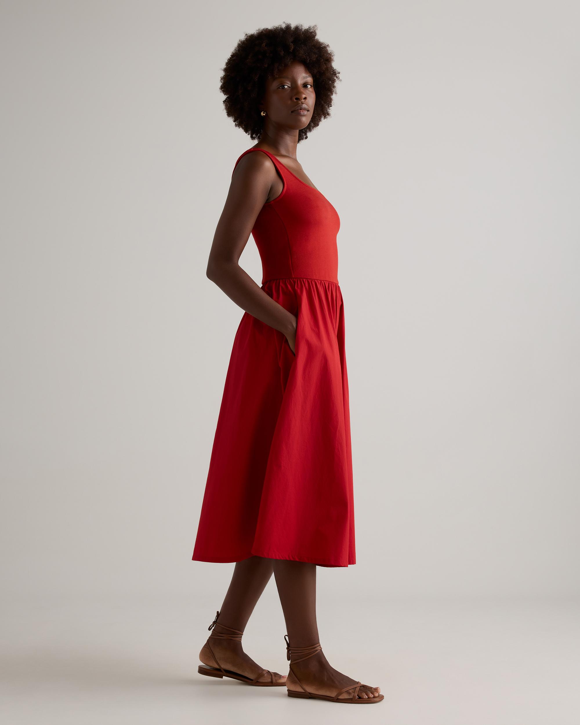 Quince | Women's Cotton Mixed Media Tank Top Dress Cotton/Modal Product Image