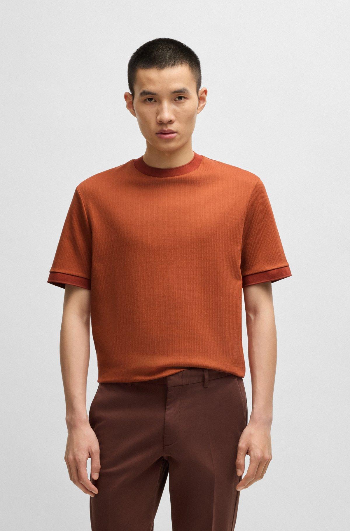 Regular-fit T-shirt in seersucker fabric Product Image