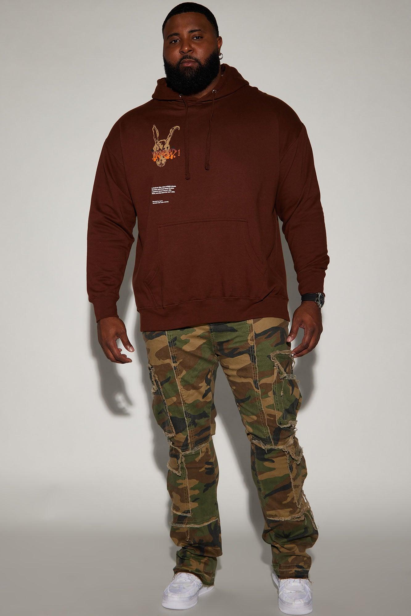 Shout Out Fray Stacked Skinny Flare Pants - Camouflage Product Image