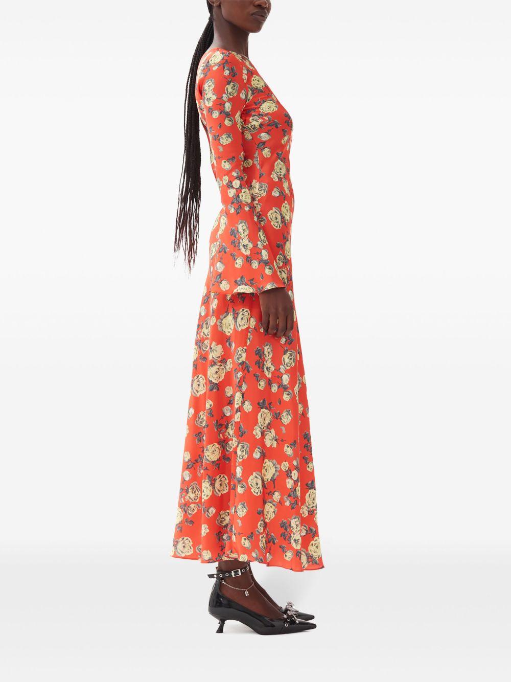 floral-print satin maxi dress Product Image