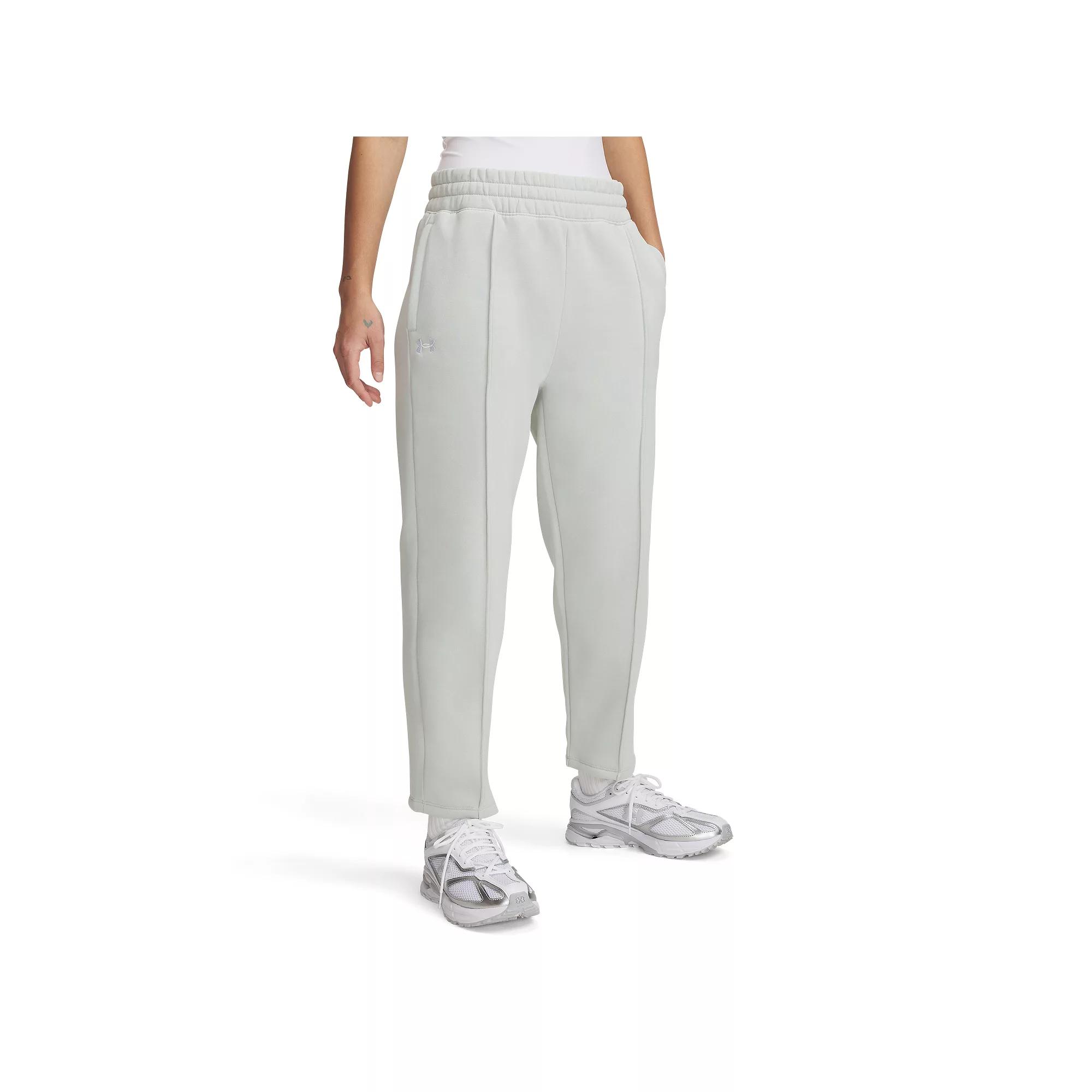 Women's Under Armour Rival Fleece Pintuck Ankle Pants,  Product Image