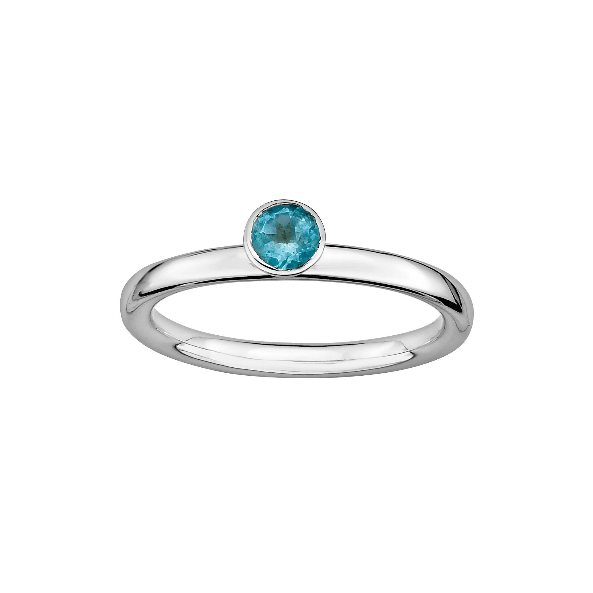 Stacks & Stones Sterling Silver Blue Topaz Stack Ring, Women's, Size: 5 Product Image