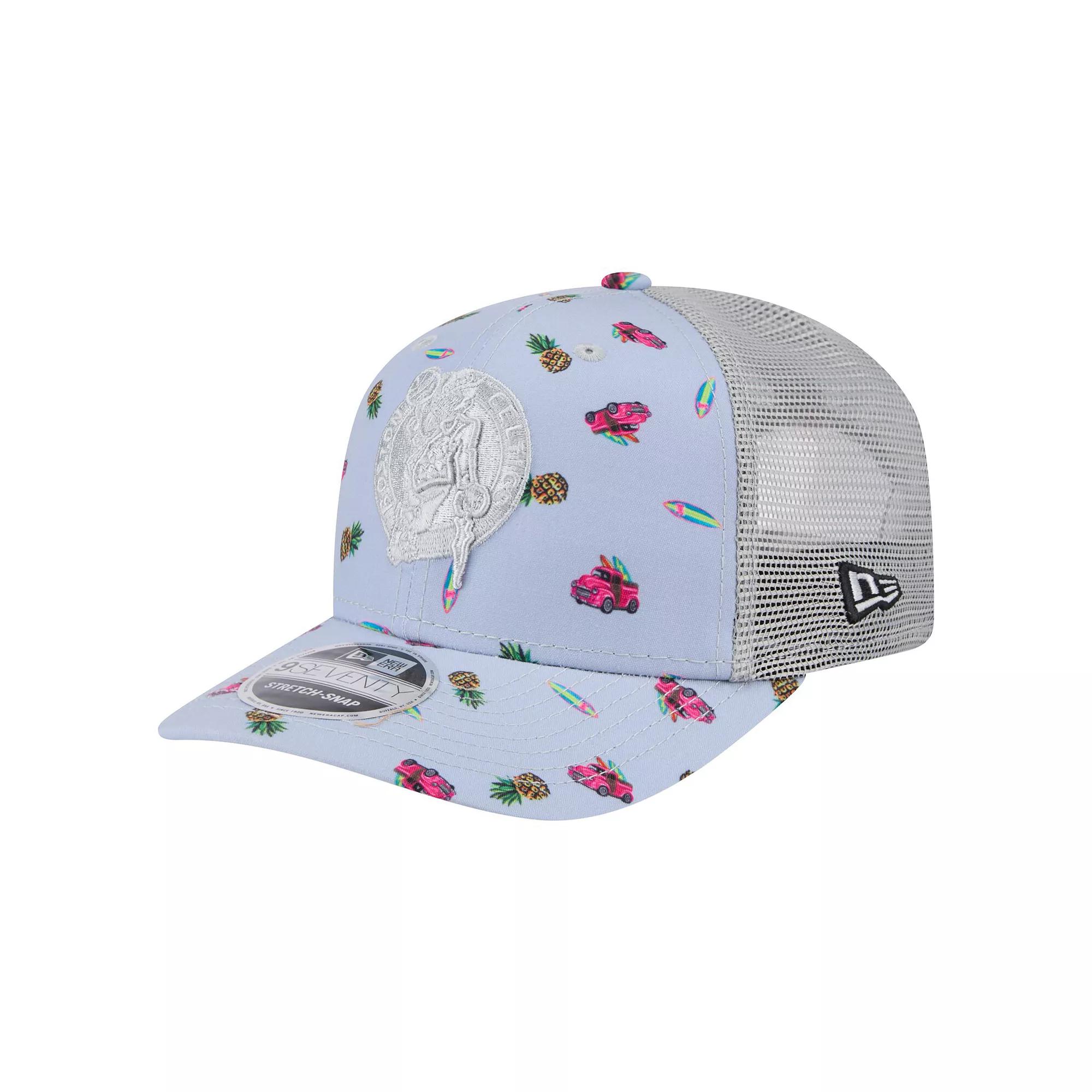 Men's New Era Light Blue/Gray Boston Celtics Adventure Aloha Pattern 9SEVENTY Stretch-Snap Hat Product Image