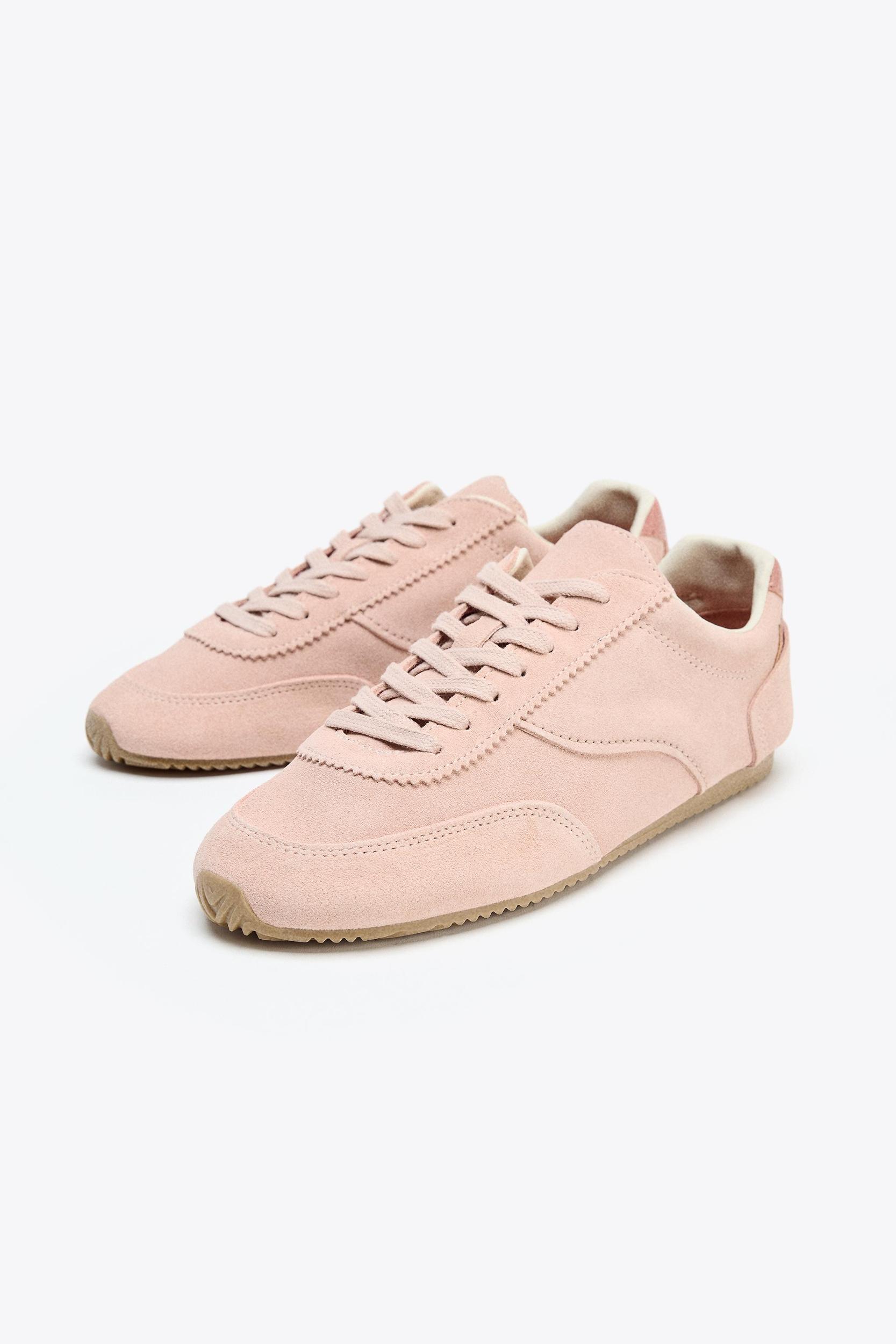 CONTRAST LEATHER SNEAKERS Product Image