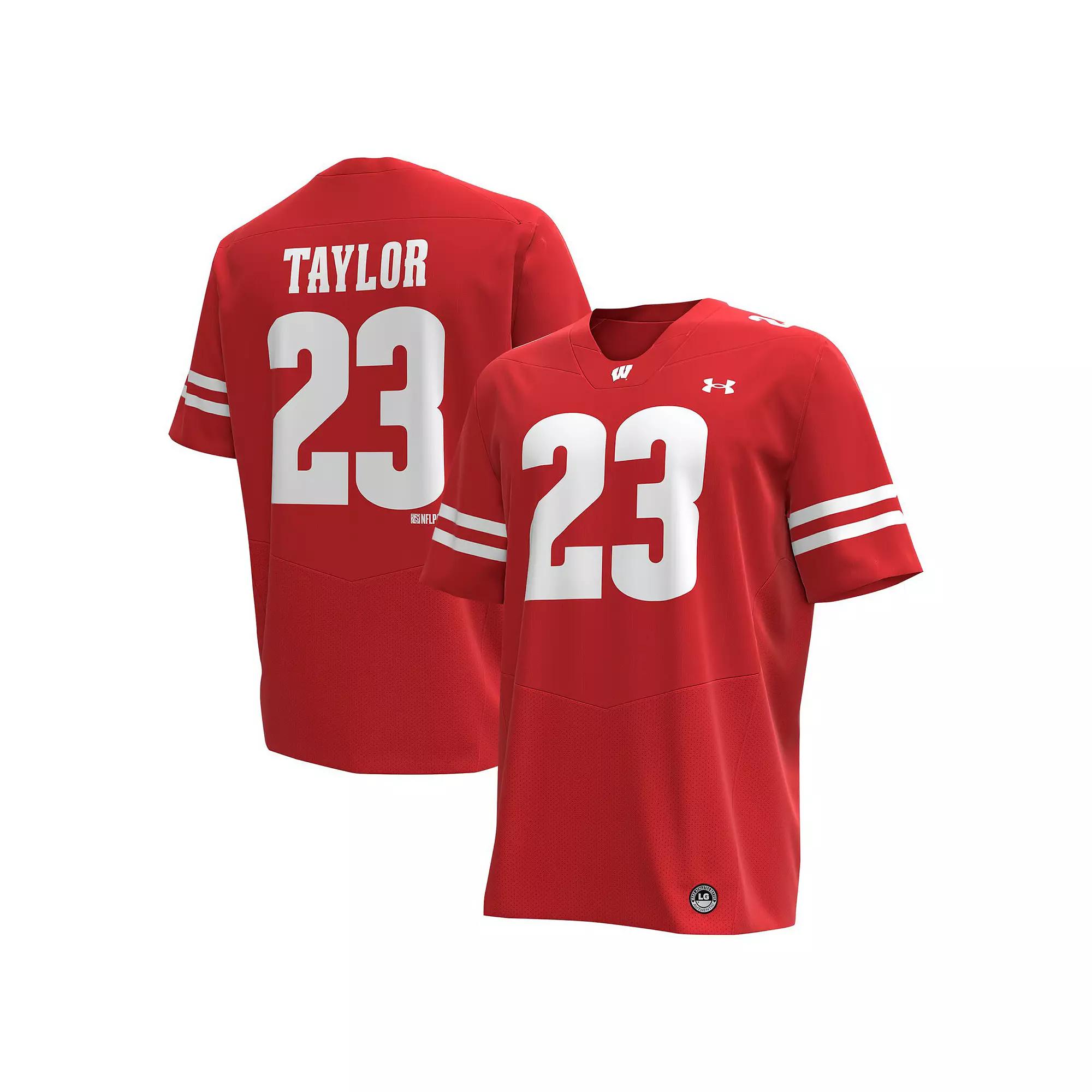 Men's Under Armour Jonathan Taylor Red Wisconsin Badgers Replica Alumni Football Jersey,  Product Image