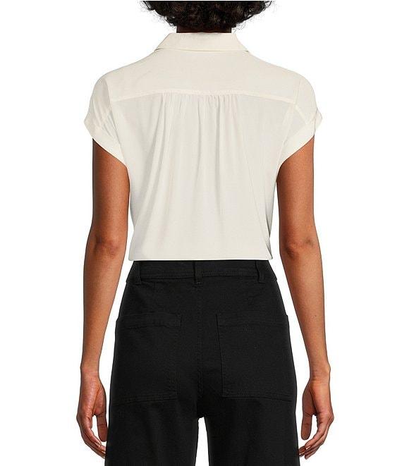 Antonio Melani Samantha Collared Short Sleeve Button Front Blouse Product Image
