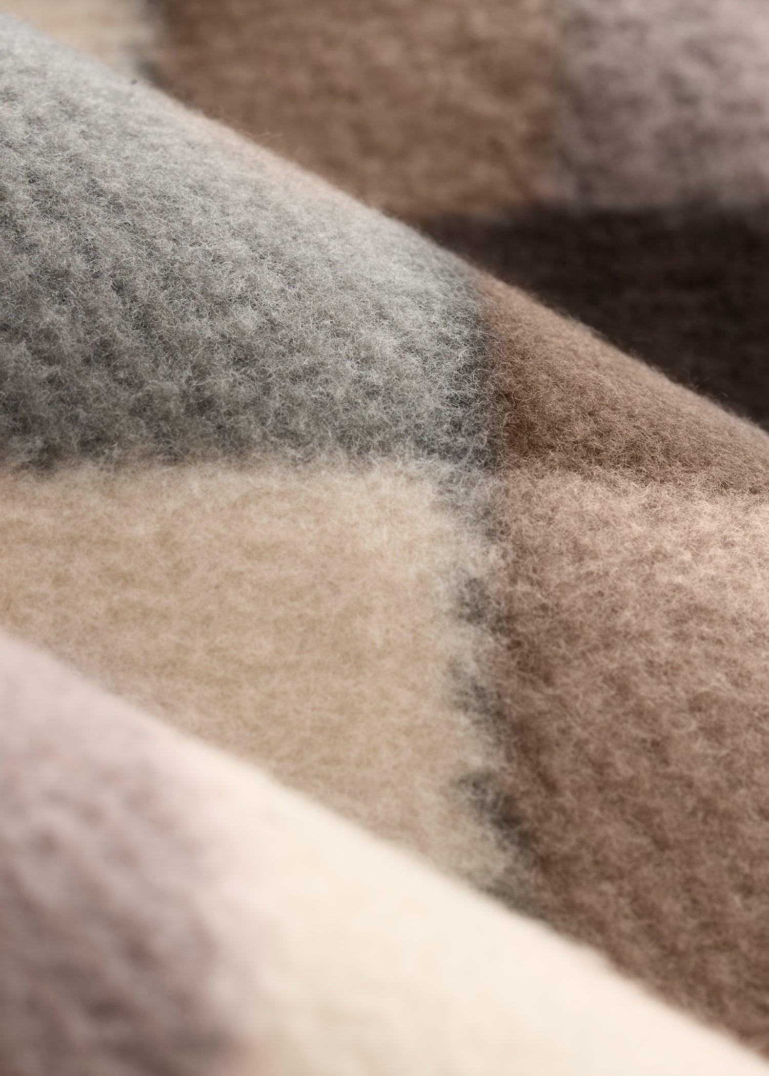 Sherpa-Lined Fleece Overshirt for Tall Men in Beige Tartan Male Product Image