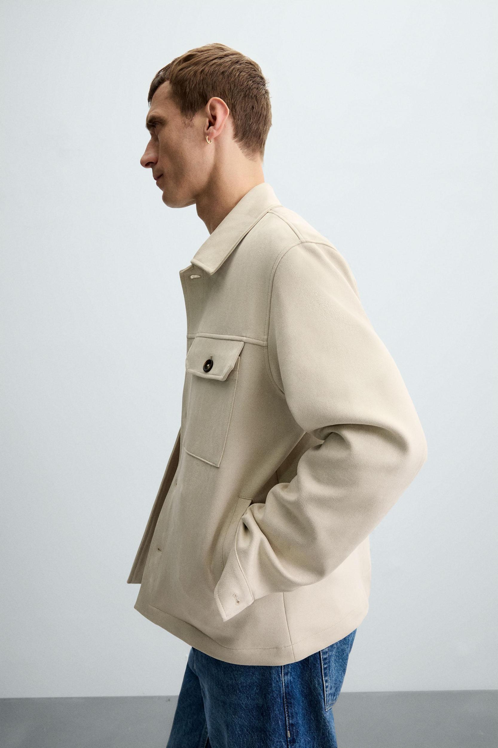 FAUX SUEDE OVERSHIRT Product Image