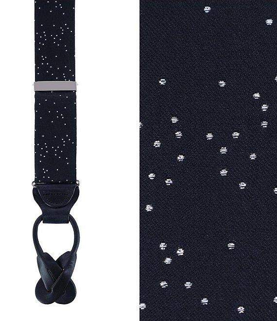 Trafalgar Mystere Metallic Polka Dot Silk Button End Suspenders Product Image
