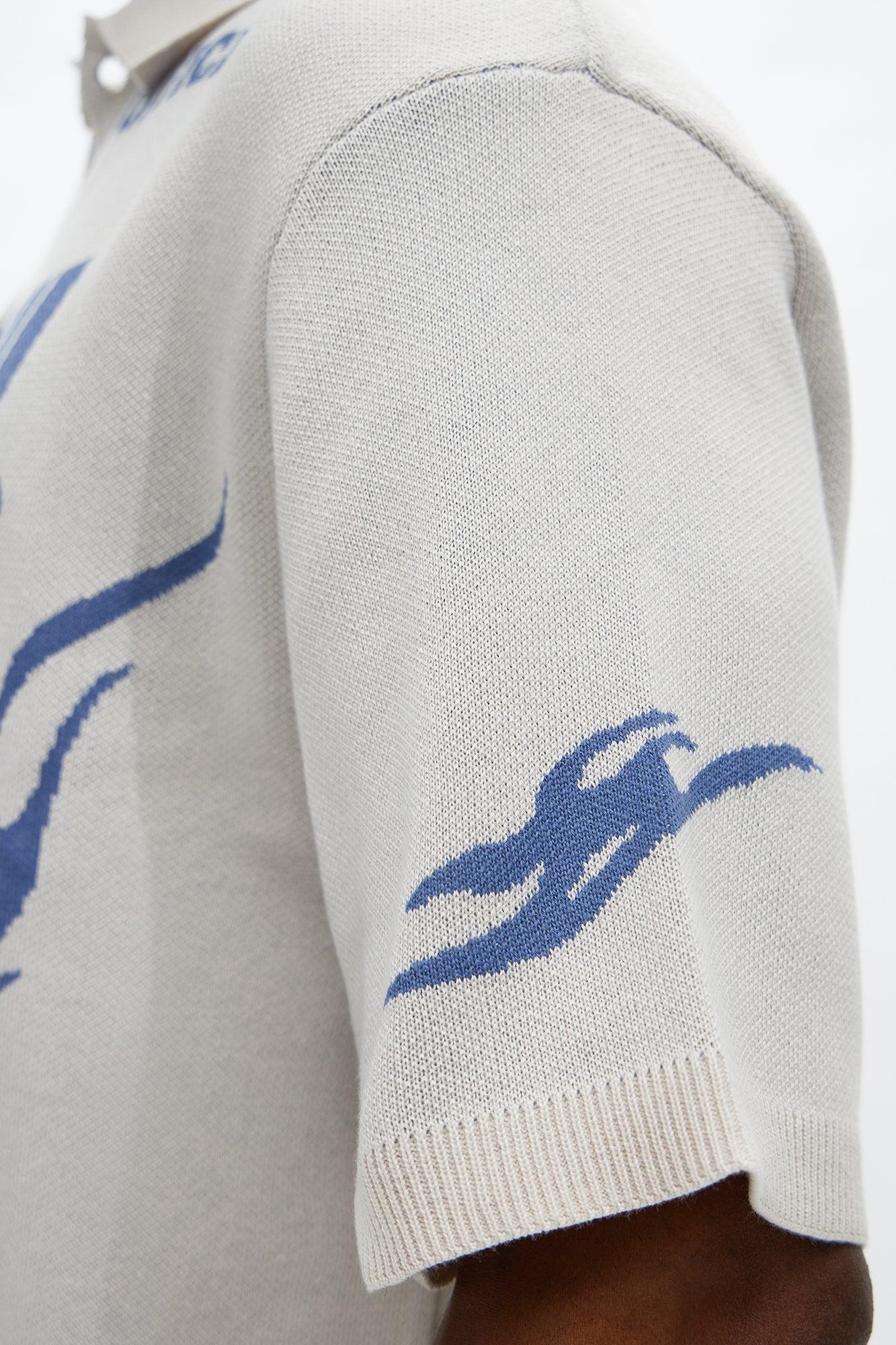 Regular Fit 13 Button Up Sweater Shirt - Cream/combo Male Product Image