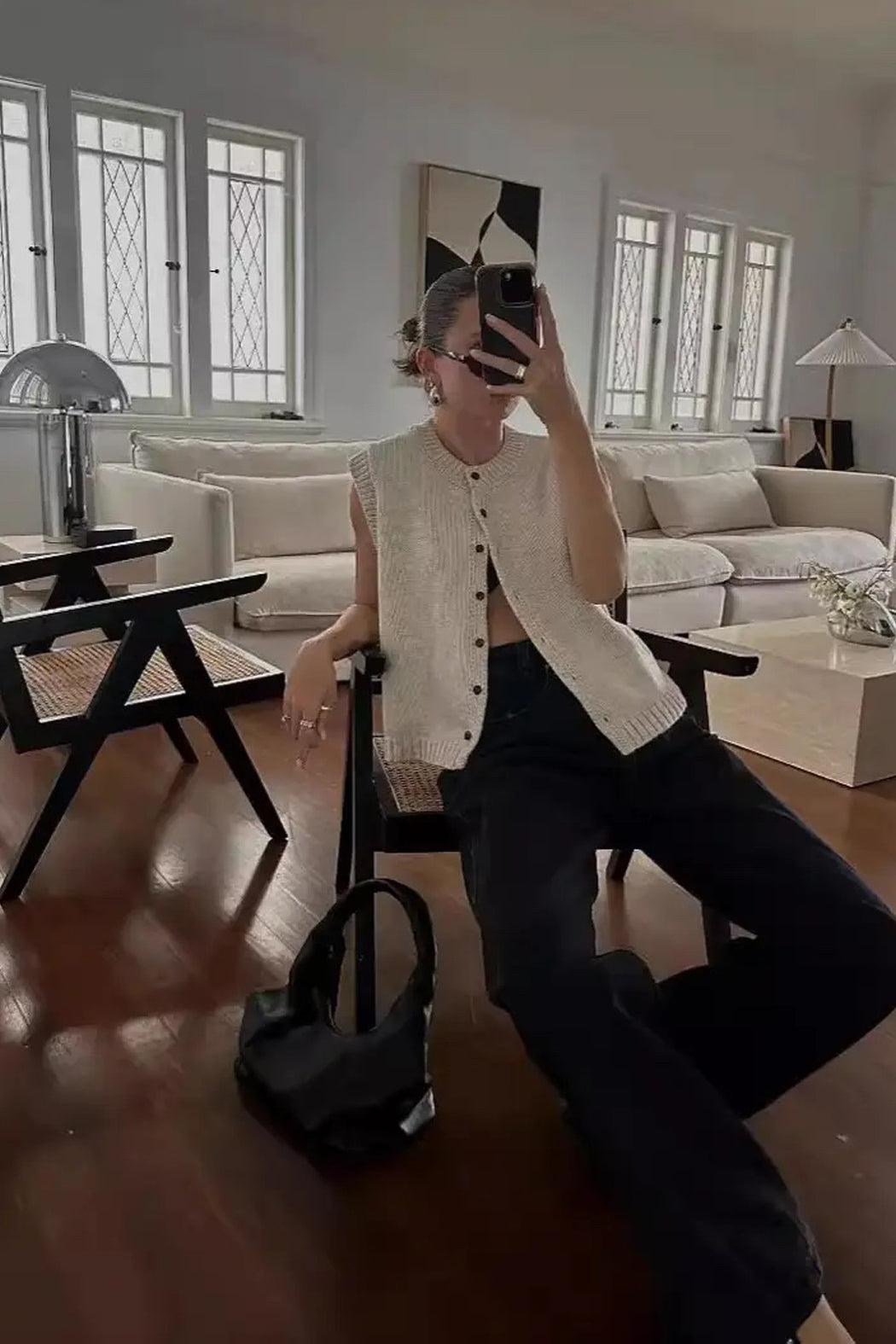 Sorven Button Up Sweater Vest Product Image