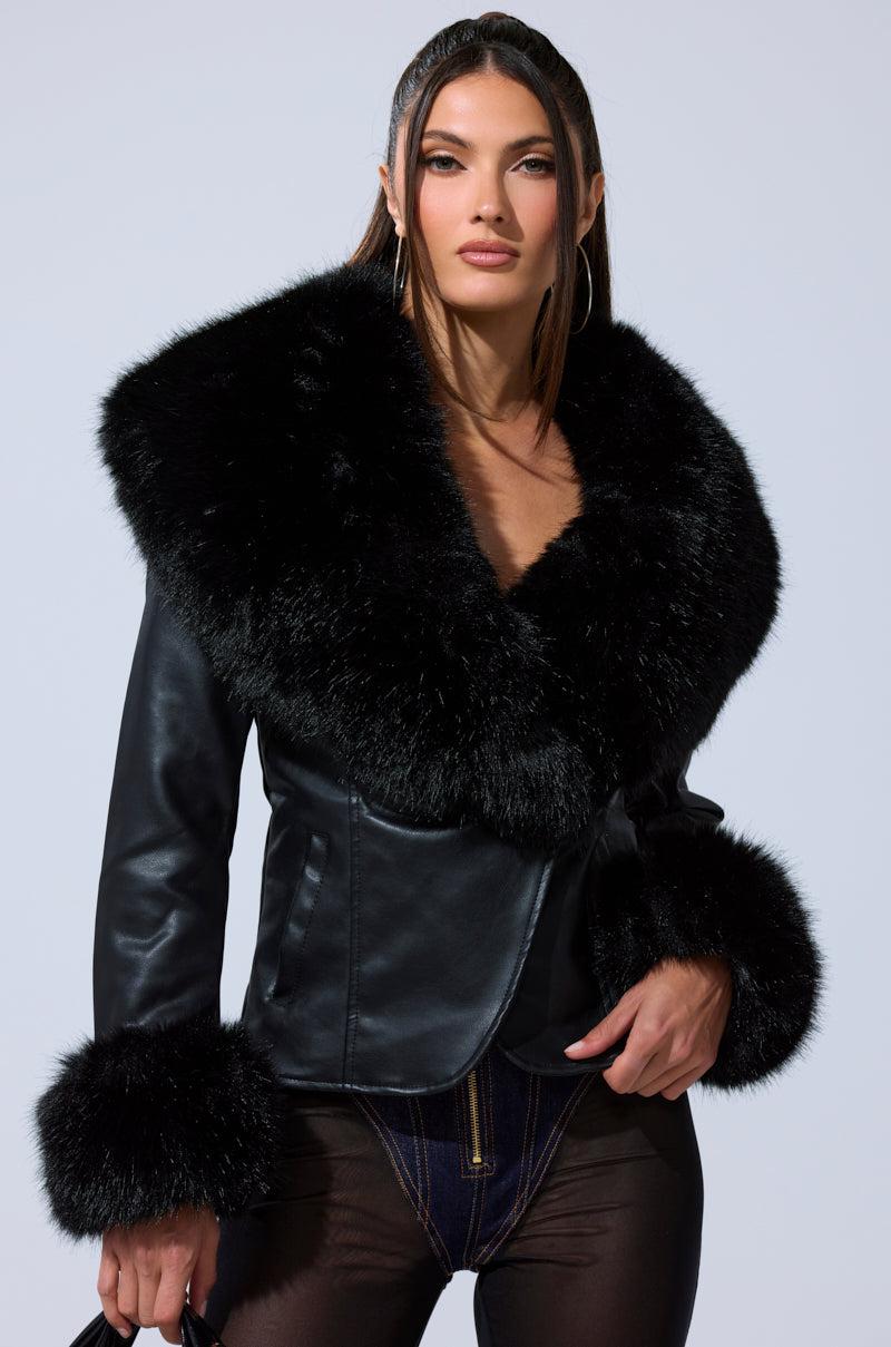 CELESTE FUR TRIM BLAZER Product Image